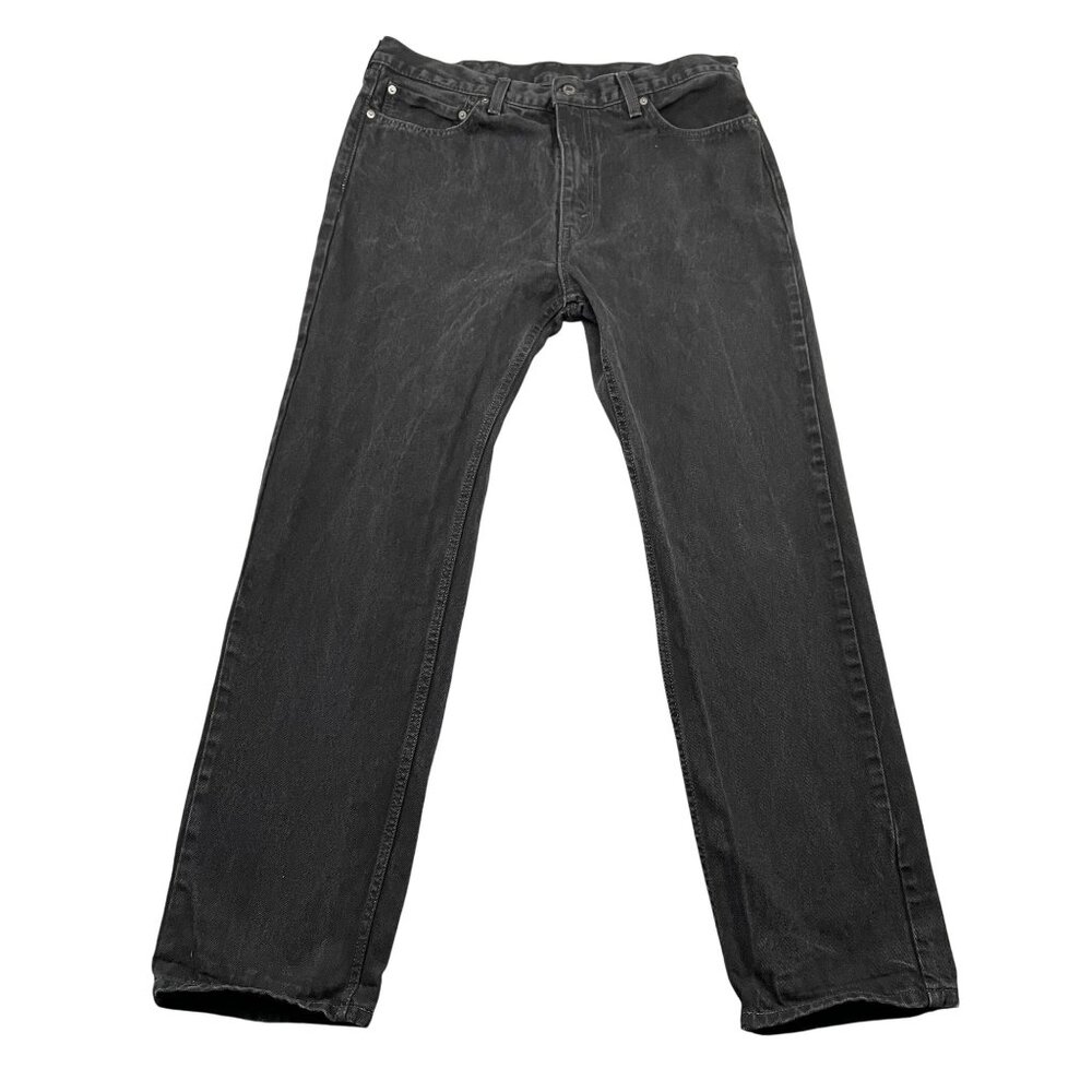 Levi's 505 Jeans Mens 38x34 Black‎ Regular Fit Straight Leg Denim